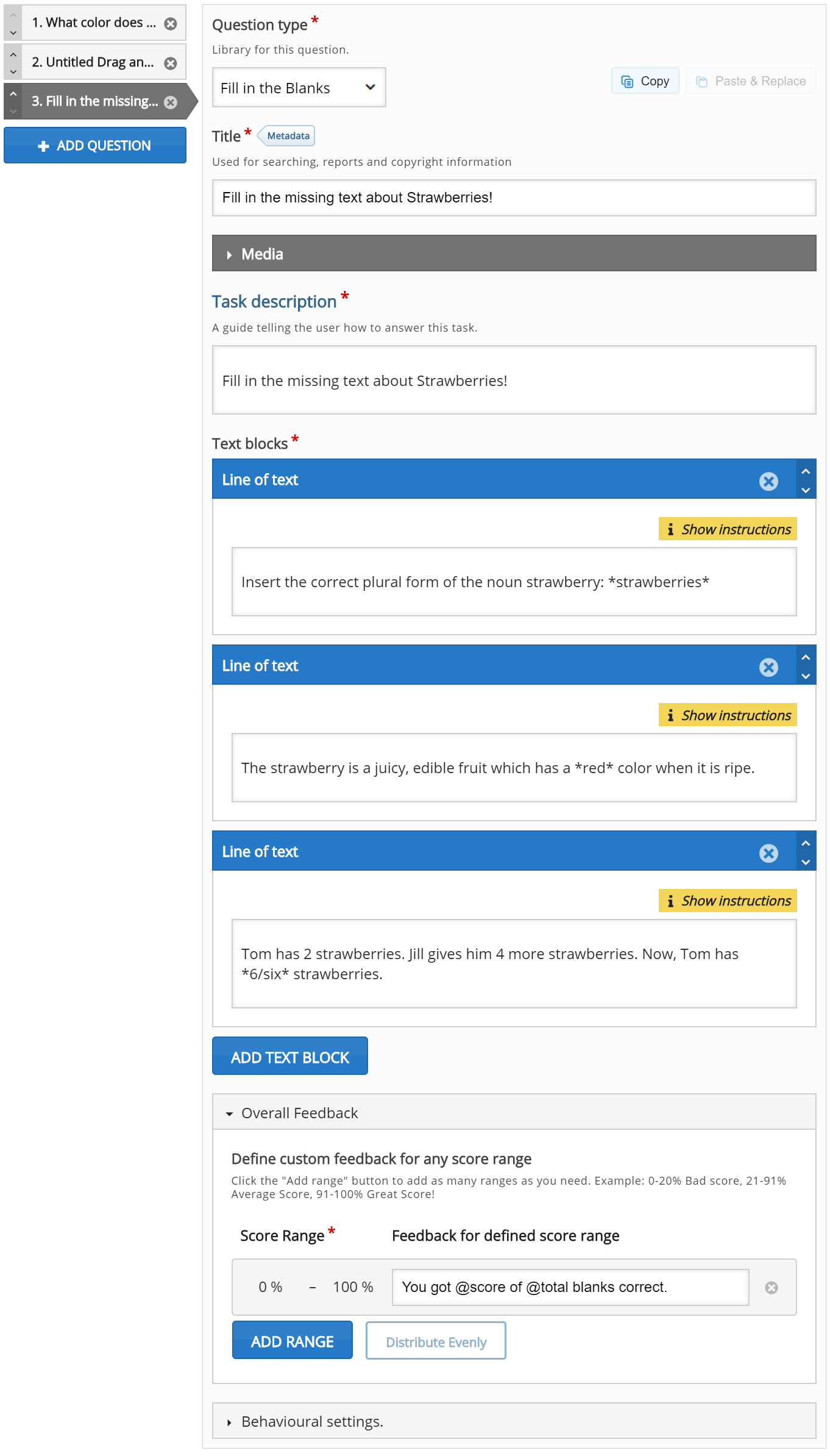 Question Set Tutorial H5p