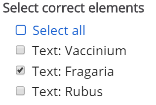 Drop Zone correct elements selected