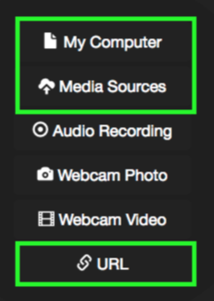 VoiceThread Add Media menu tools