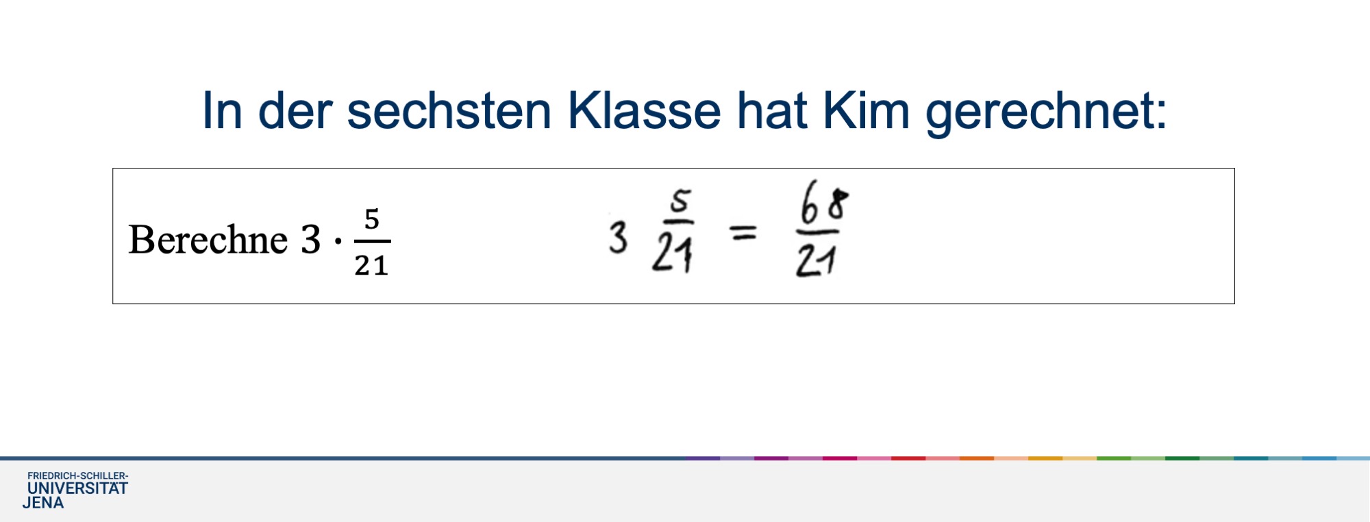 Bild mit Aufgabe und falscher Schülerlösung