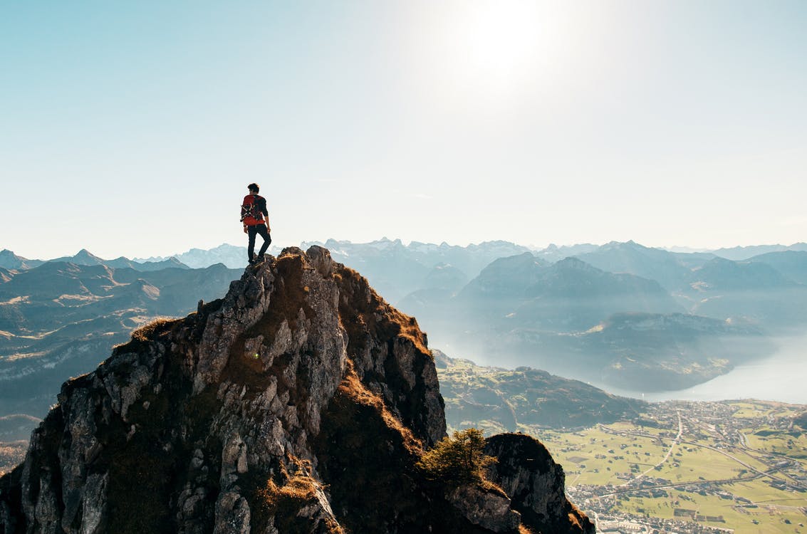 A man on a mountain