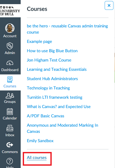 Courses on your dashboard: Digital Learning Guides for Students