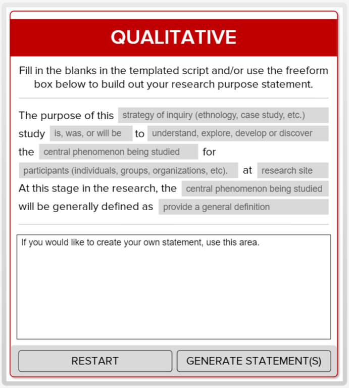 Scripting Your Research Purpose Statement qualitative slide