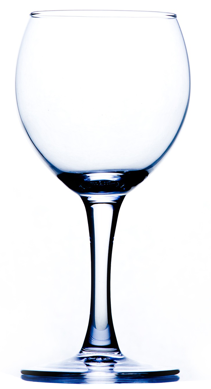 An empty, tall glass