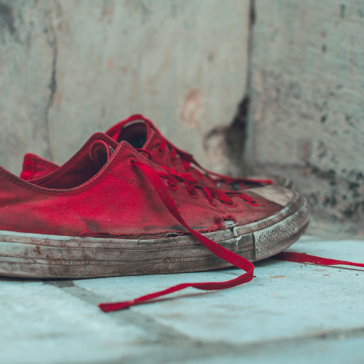 Muddy old shoes