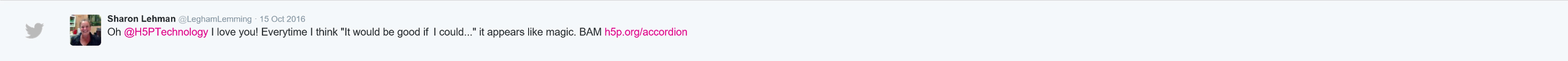 User tweet about H5P