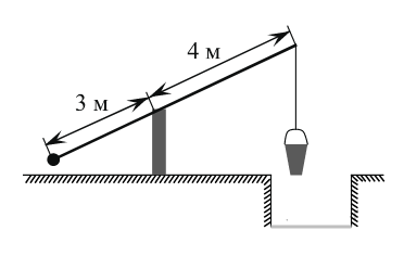 На рисунке изображен колодец с журавлем короткое плечо имеет длину 4 м а длинное