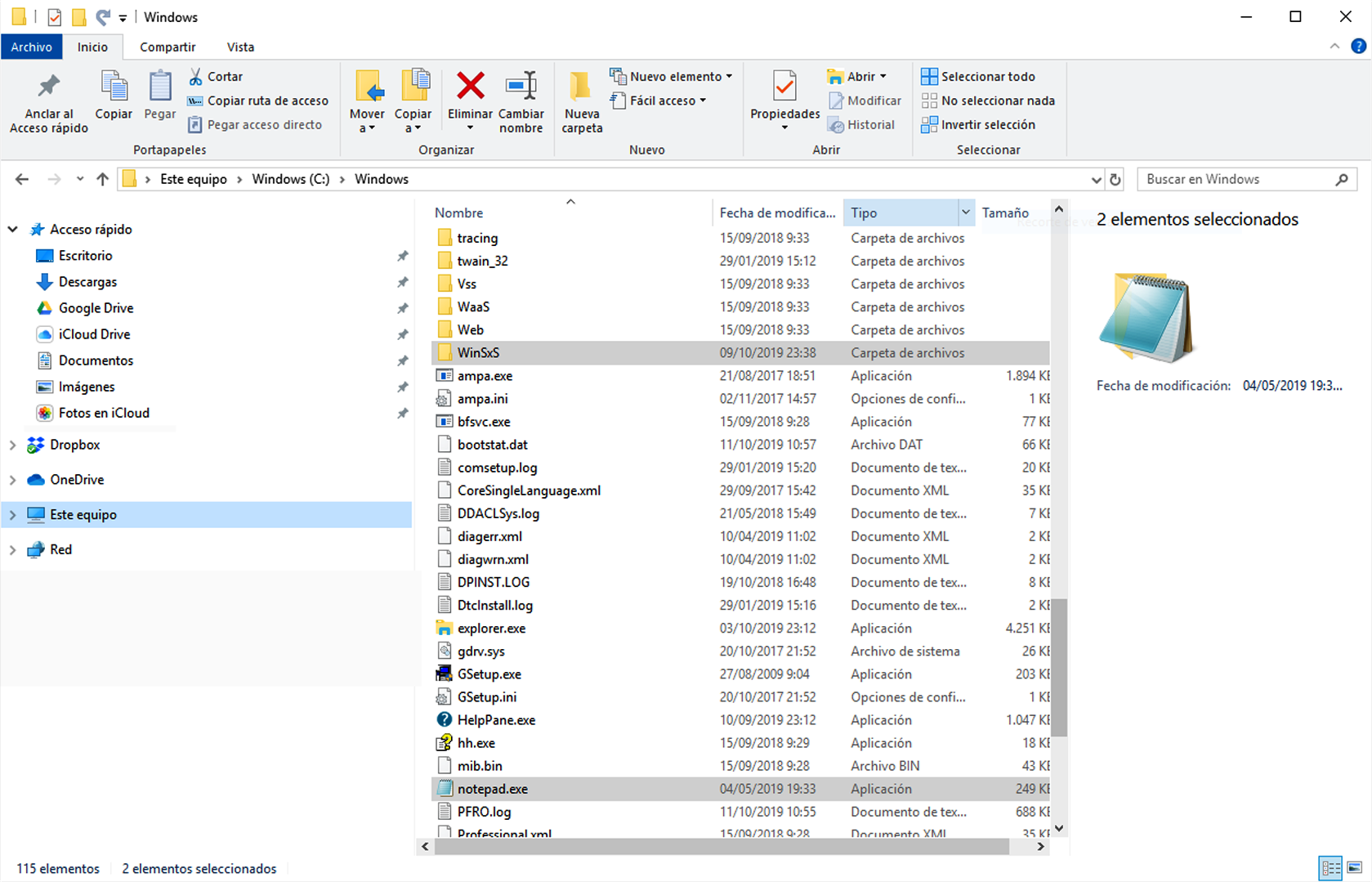 Ventana de W10