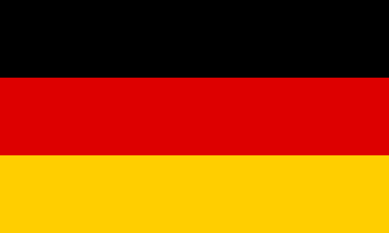 a flag with three horizontal stripes of red, black and yellow