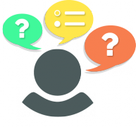 Personality Quiz H5P tool illustration of figure with speech bubbles.